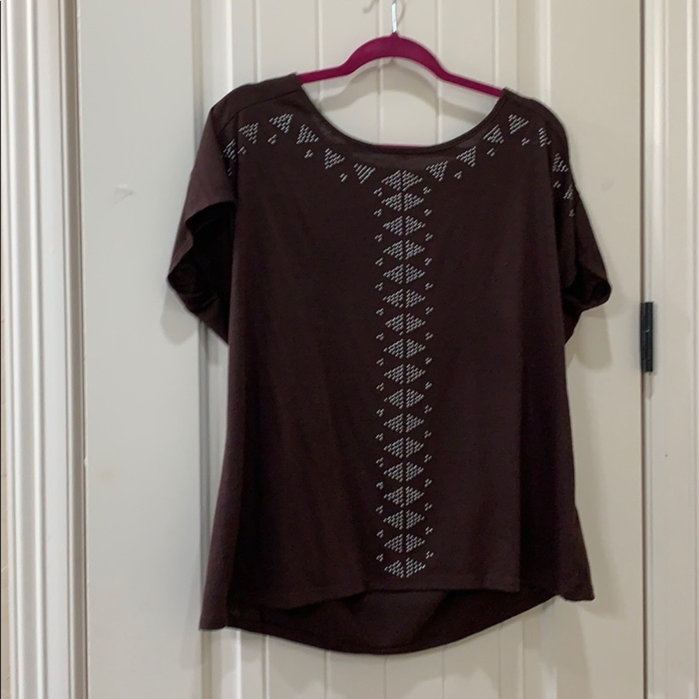 Brown silver beaded top